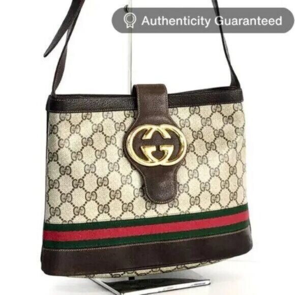 Authentic Gucci GG Sherry Canvas Ophidia Crossbody Shoulder Bag Messenger Tote - Picture 1 of 10